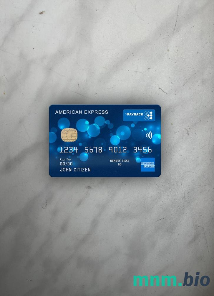 USA Regions bank AMEX payback card wygląd fotograficzny skan PSD + zdjęcie